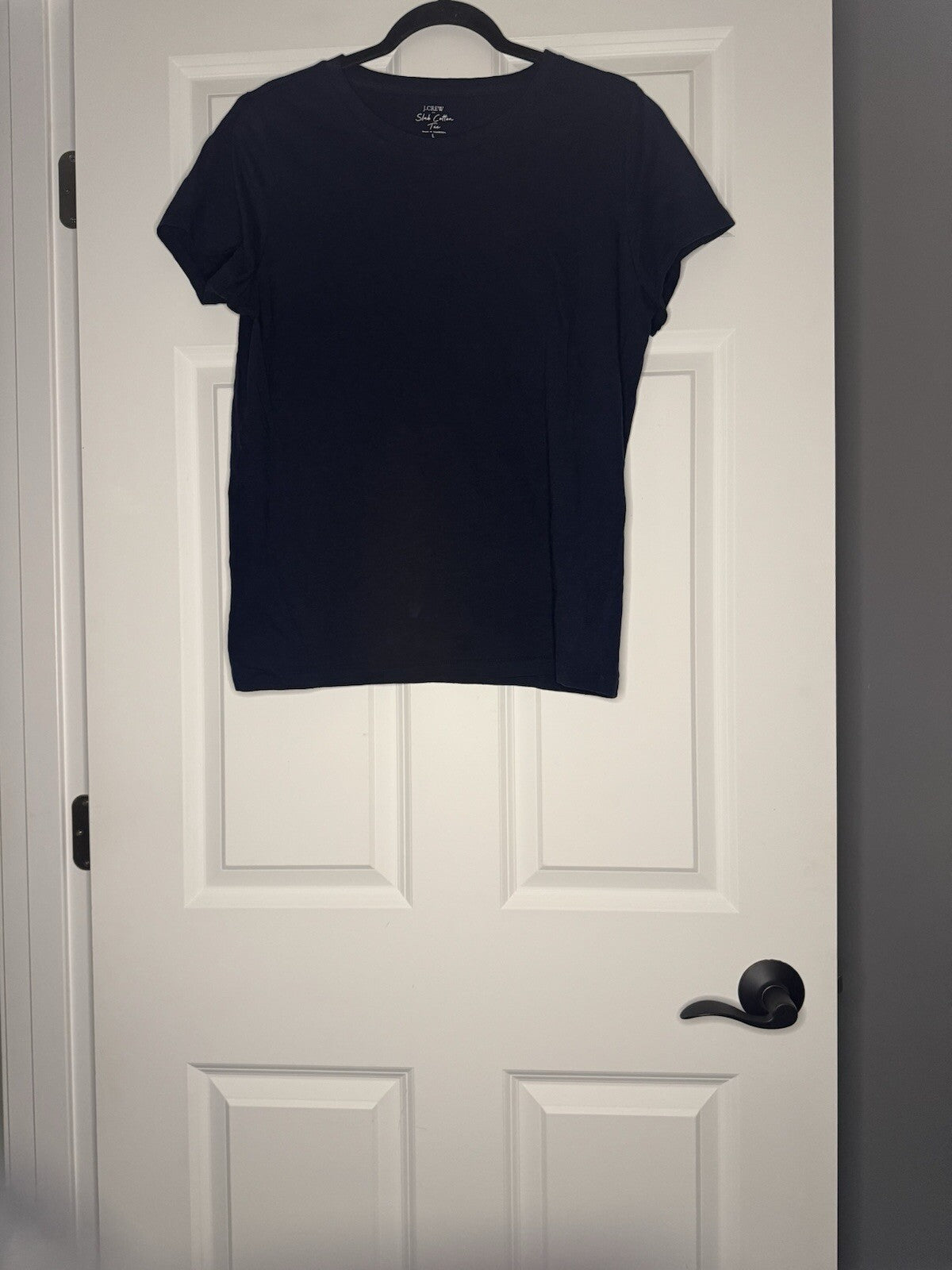 J Crew Slub Cotton Tee Large Navy 