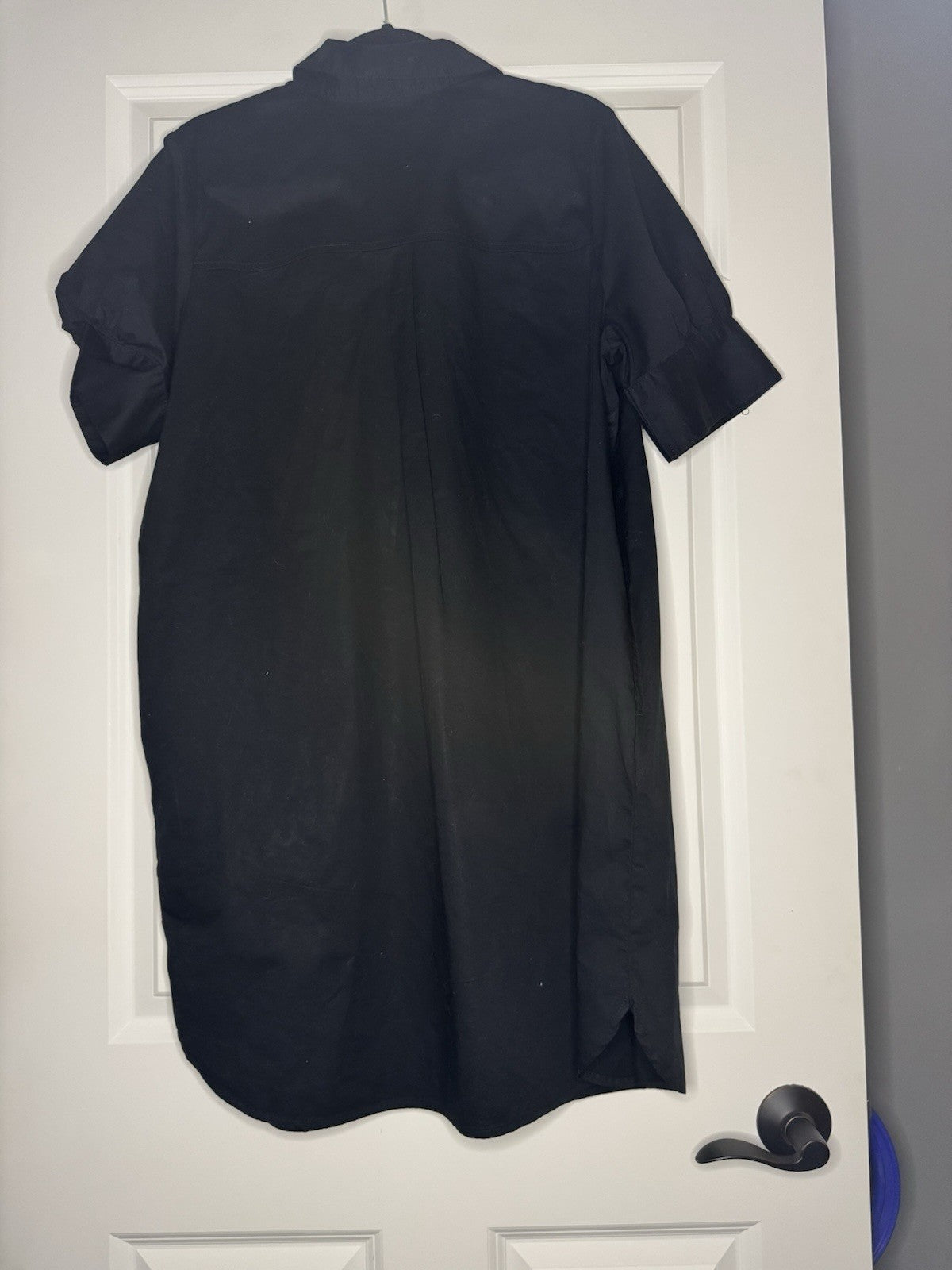 Old Navy Short Sleeve Button Up Dress Large Black Nwt 44.99