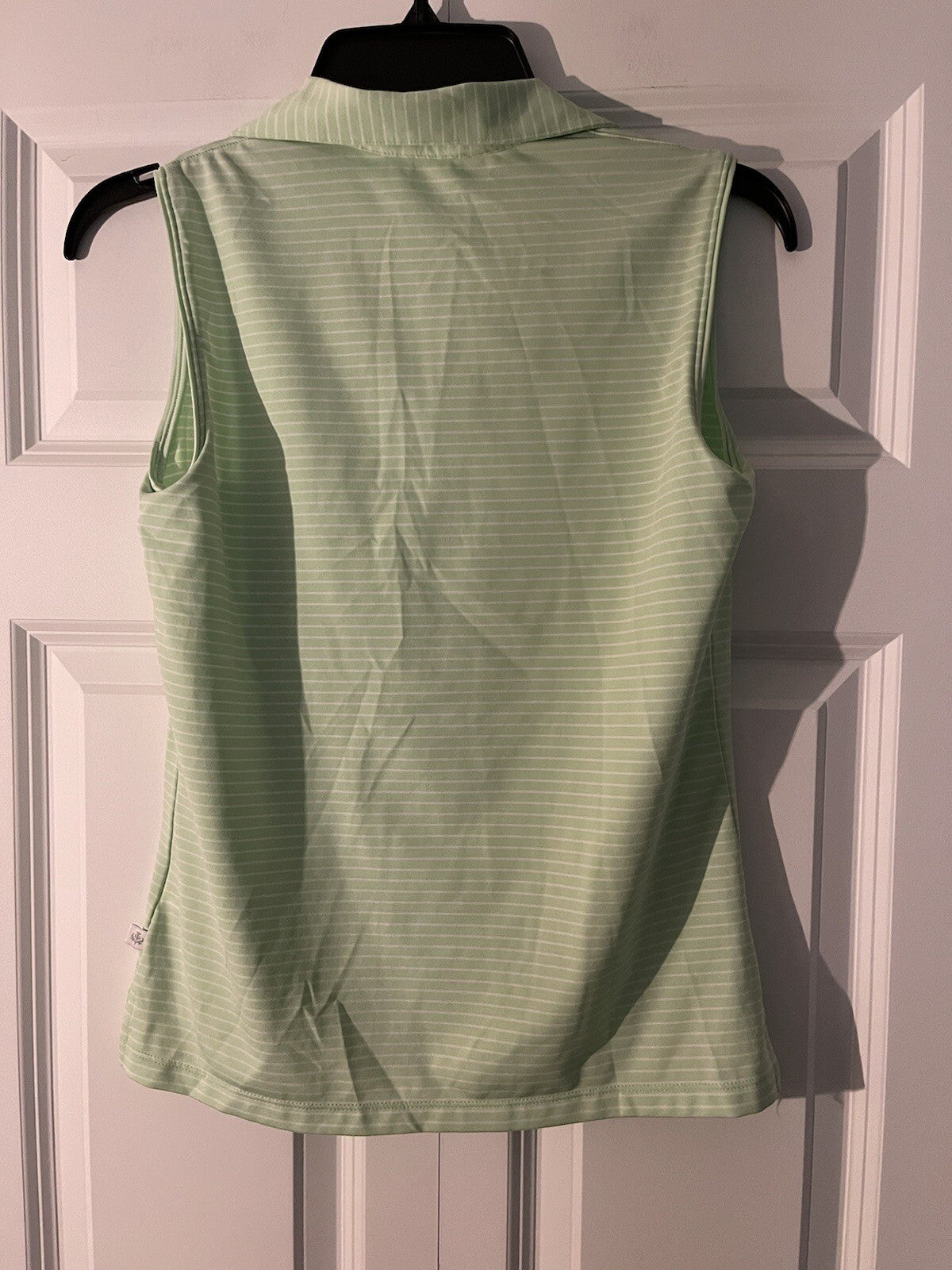 Lady Hagen xs sleeveless polo green and white striped