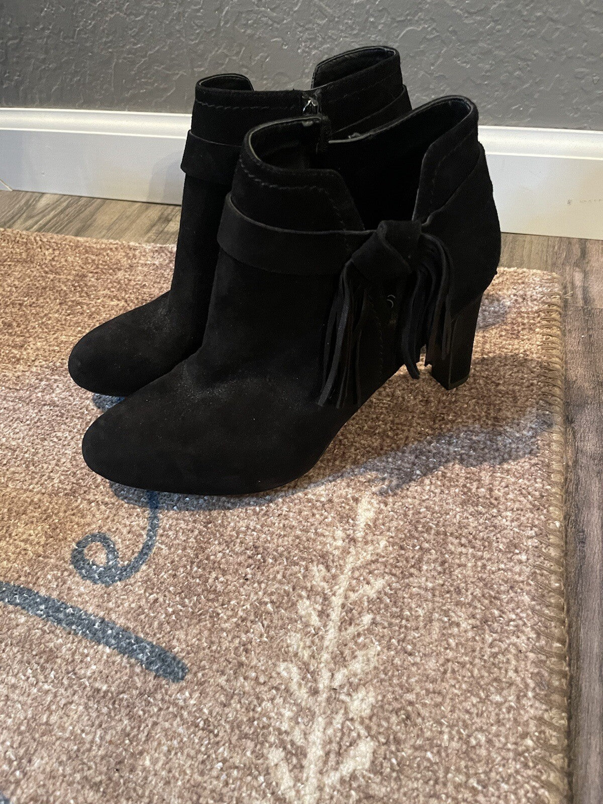 Franco sarto booties with tassles size 9 black