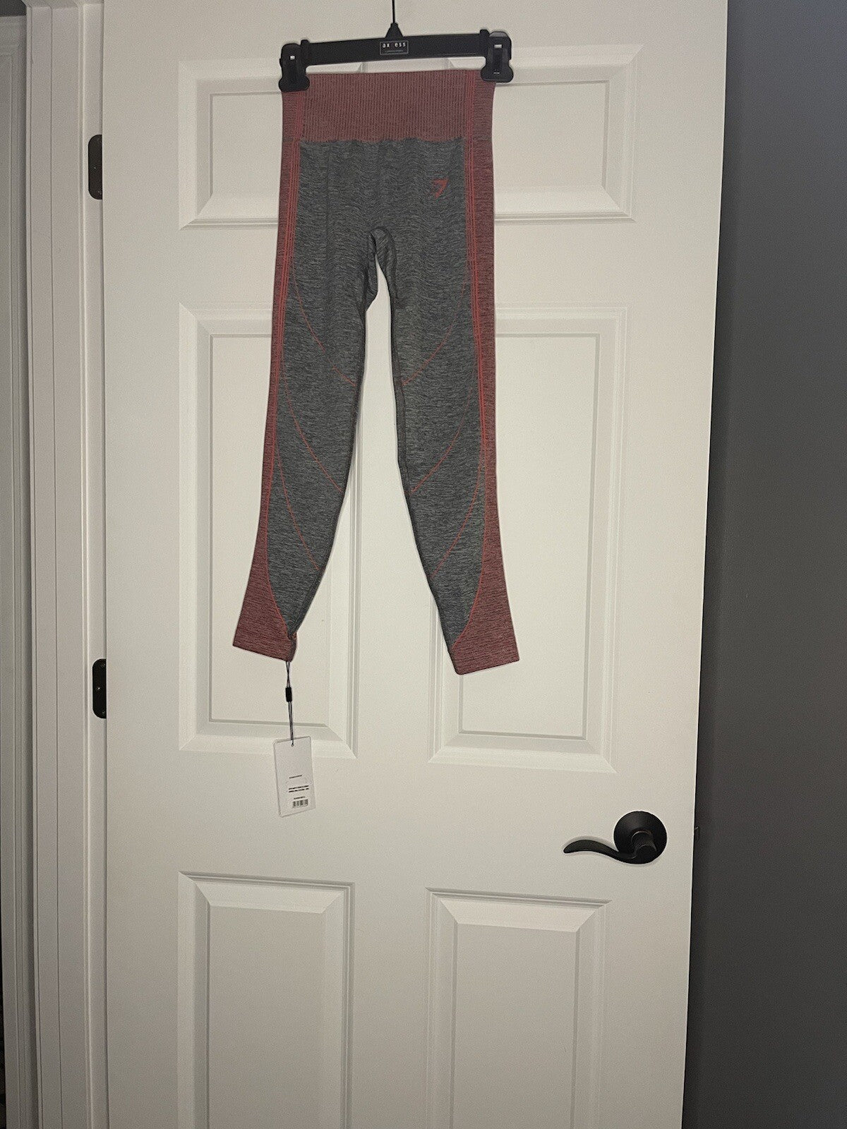 Gymshark Hyper Amplify Seamless Leggings Charcoal And Coral Small Nwt 