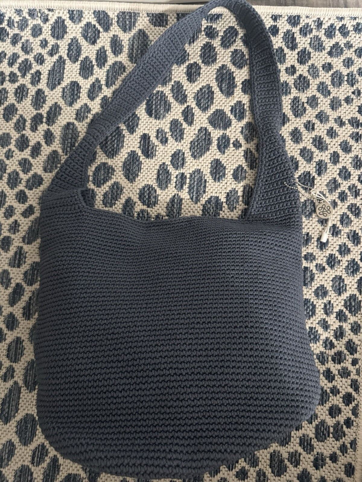 The SAK Crochet Knit Hobo Bag Blue New