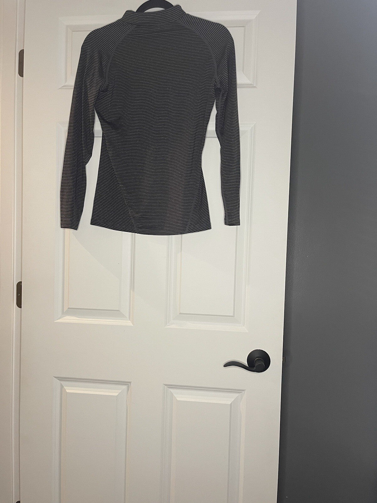 Devops Long Sleeve Top Medium Black Gray Stripe 
