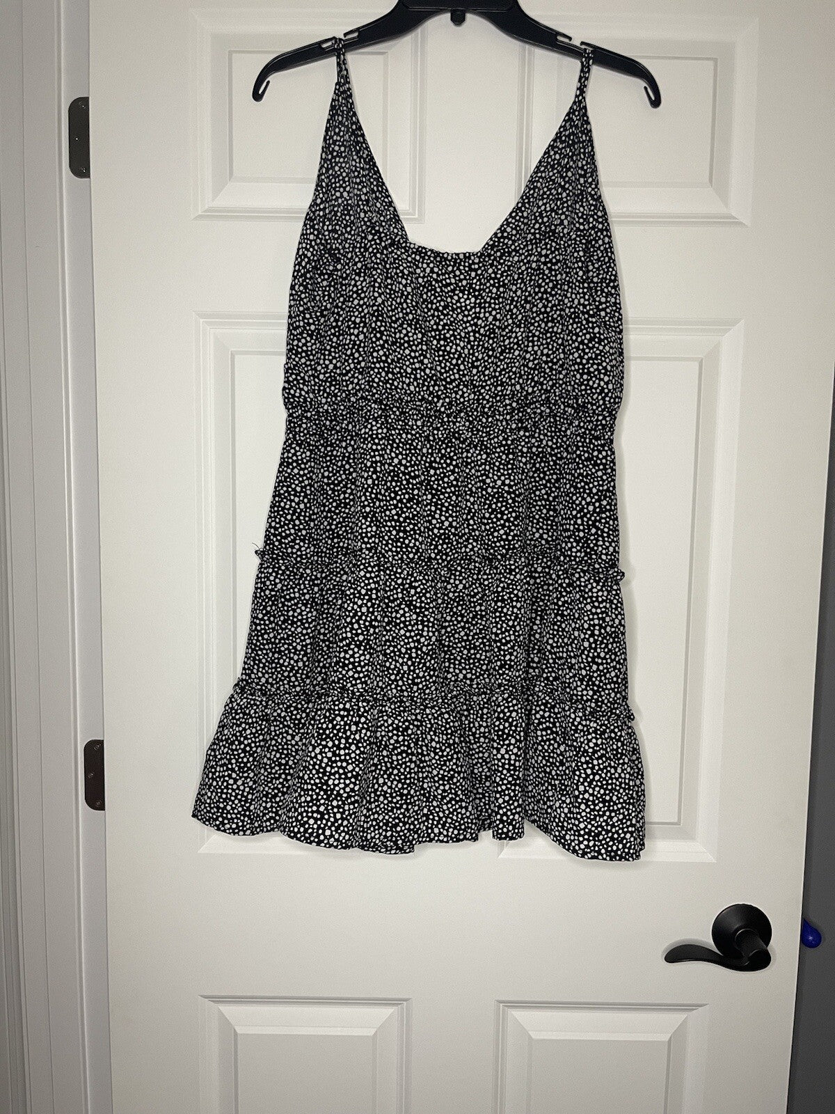 Crescent sleeveless dress large black white print nwt 