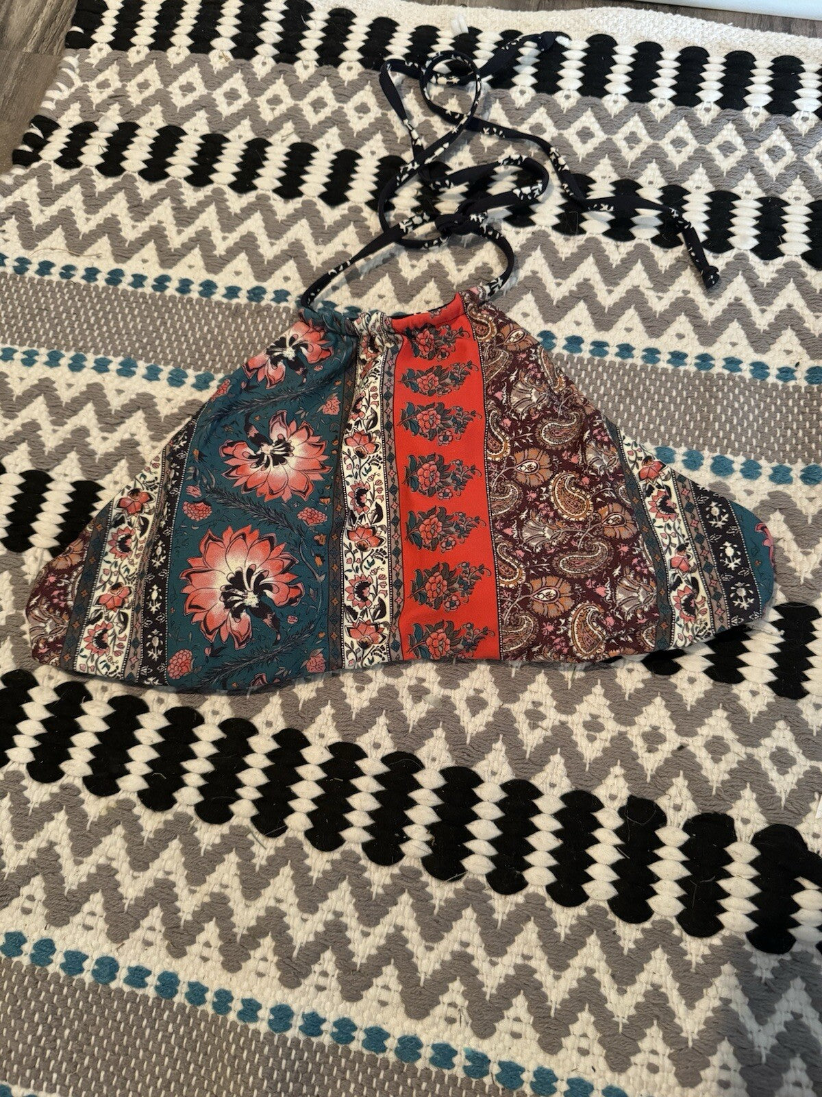 Rip Curl Small Bikini Top Reversible Multicolor Print 