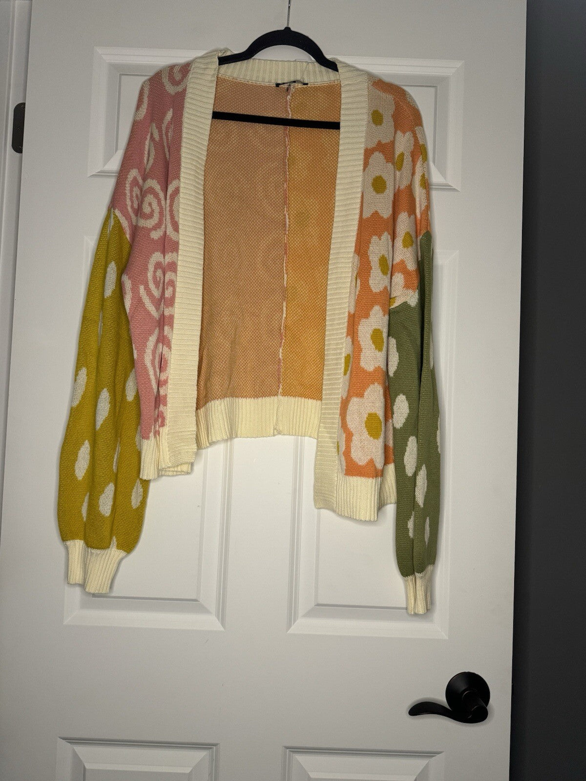 Very J Cardigan Medium Mixed Print Multicolor Nwt 42.99