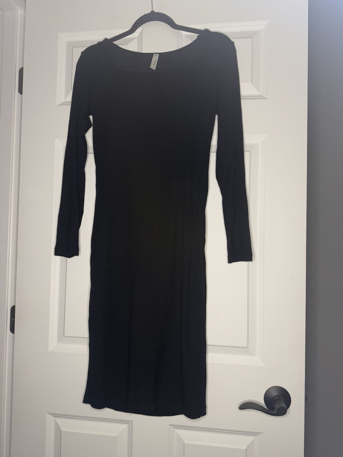 Popilush Long Sleeve Dress Ribbed Xxl Black Shaper Inside