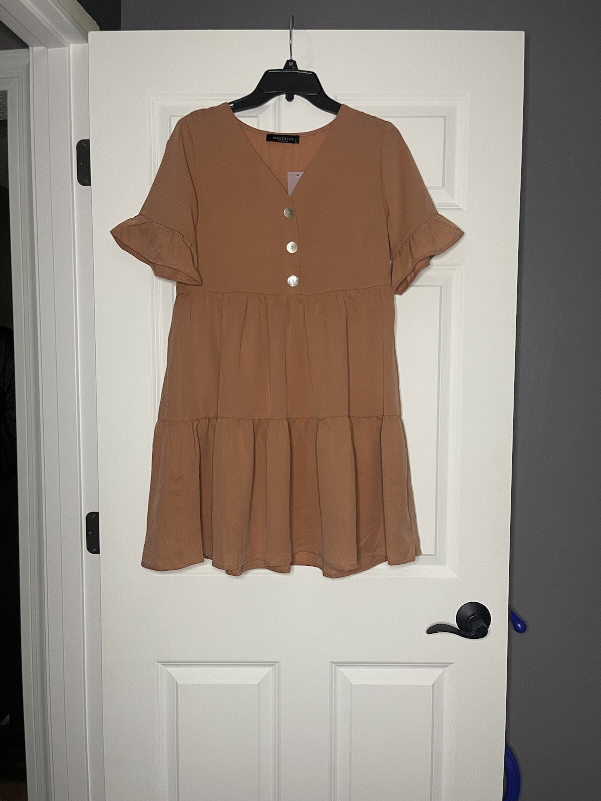 Maverick the collection short sleeve dress small mauve nwt 