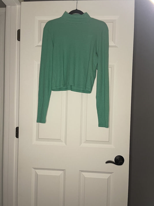 American Eagle Green Ribbed Turtleneck Xl