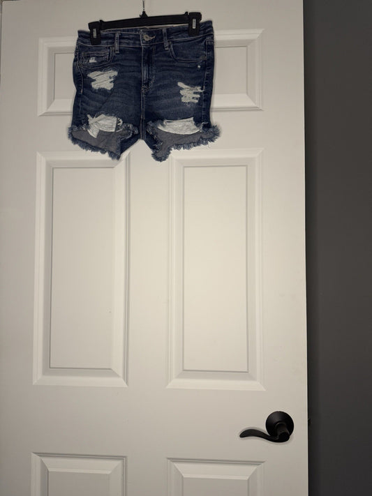 American Eagle Next Level Stretch High V Rise Shortie Shorts Size 4 Distress NWT