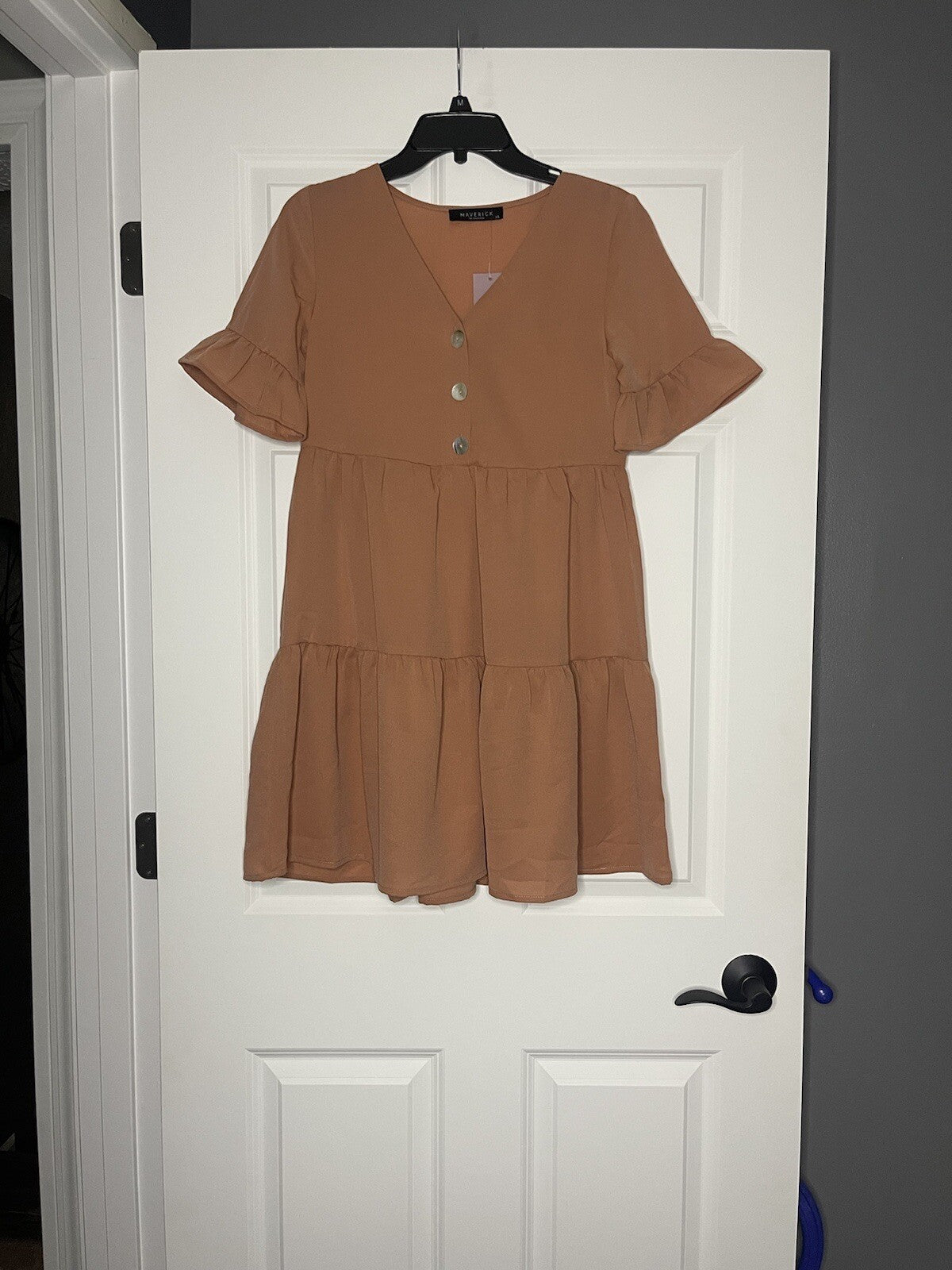 Maverick the collection short sleeve dress xs mauve nwt