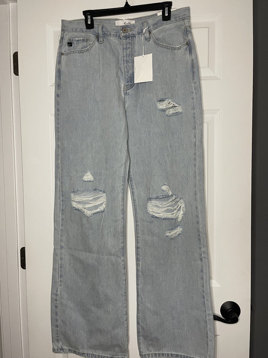 Kancan 90’s Flare 13/30 Jeans Light Wash Distressed Nwt 