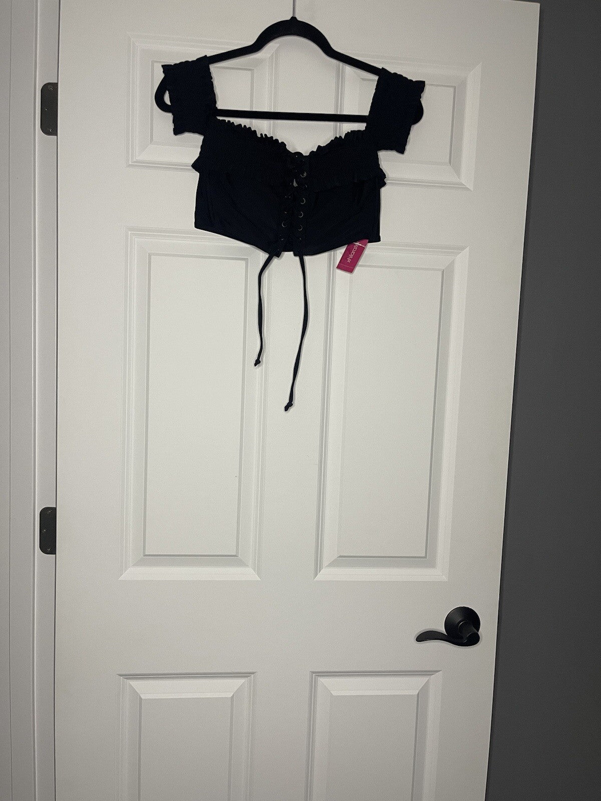 Xhilaration large swimsuit top black NWT