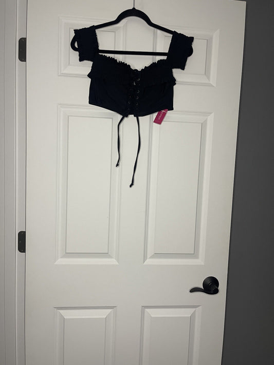 Xhilaration large swimsuit top black NWT