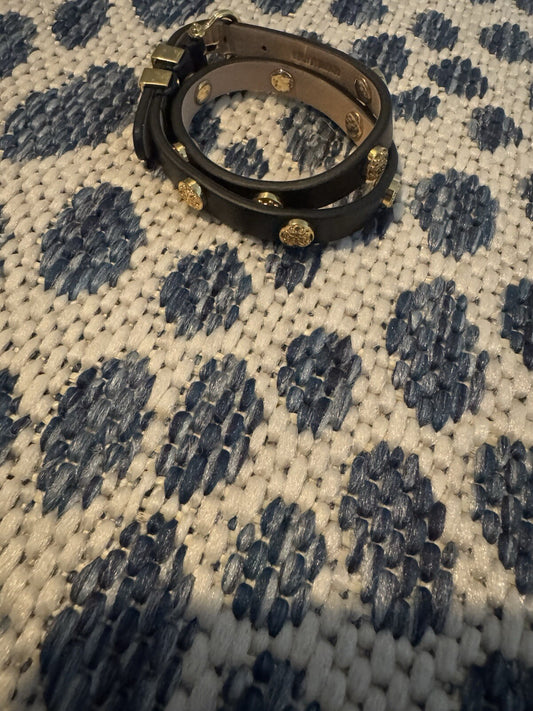 Rustic Cuff Black And Gold Bracelet 