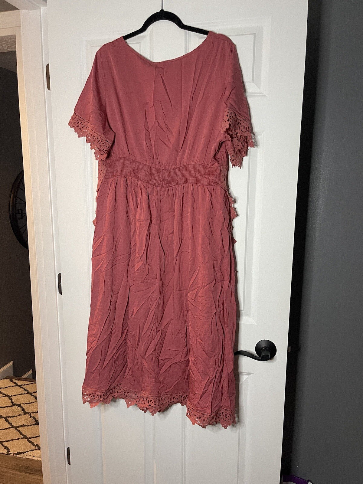 Bloomchic Short Sleeve Dress Pink  W Lace Size 14-16 Nwt