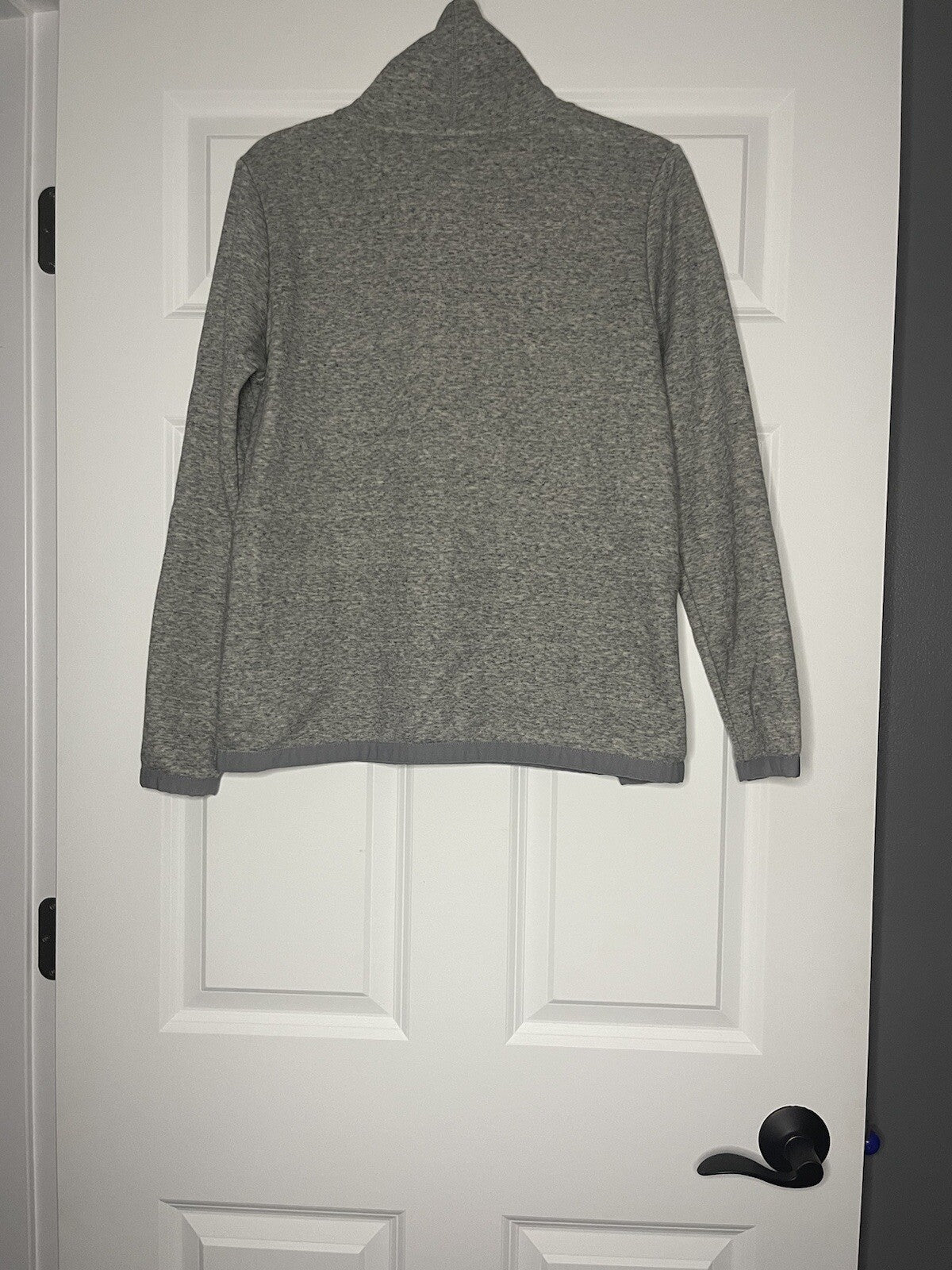 The North Face sweatshirt heathered gray small buttons/snaps on right side