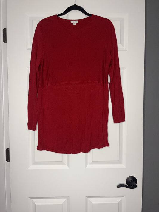 J jill sweater red medium slits in sides