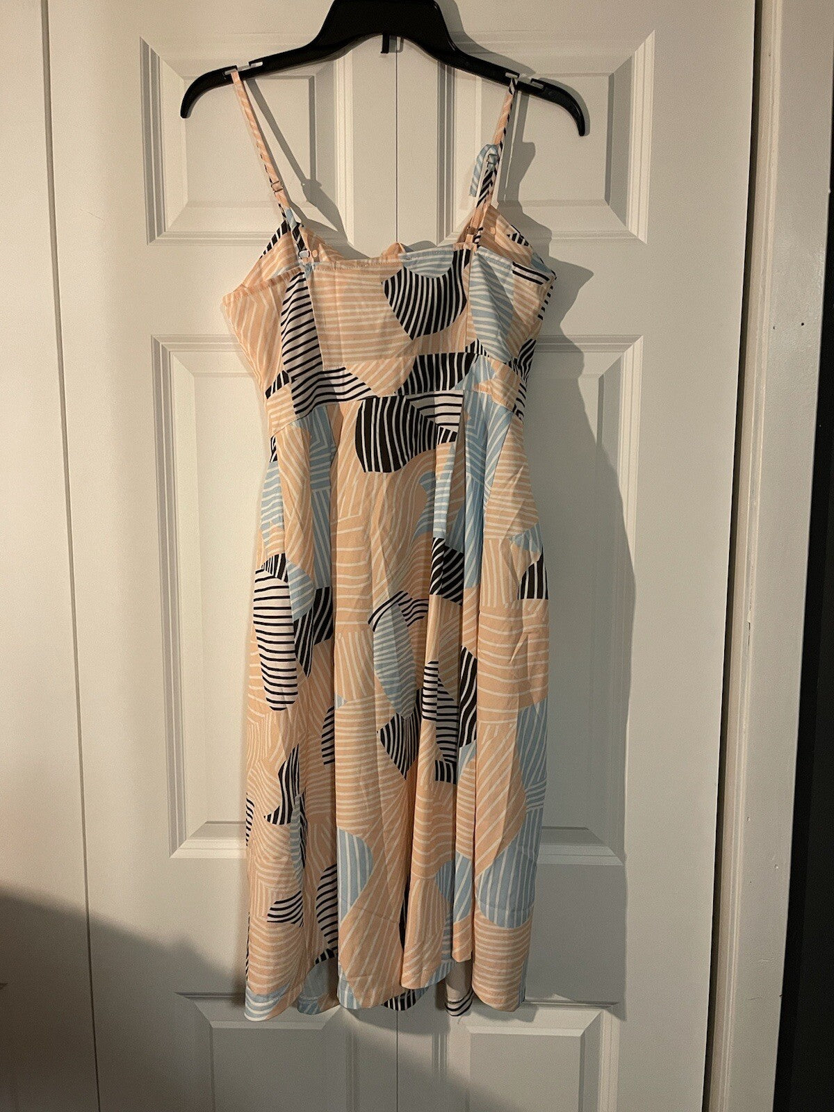 Forever 21 sleeveless dress small peach blue gray white print nwt 