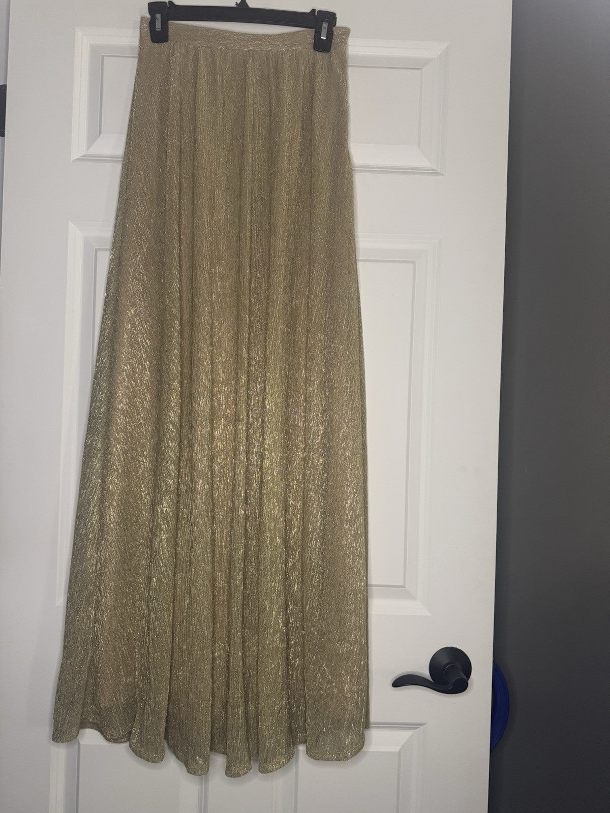 Lulus Long Skirt Small Gold Metallic Sparkle