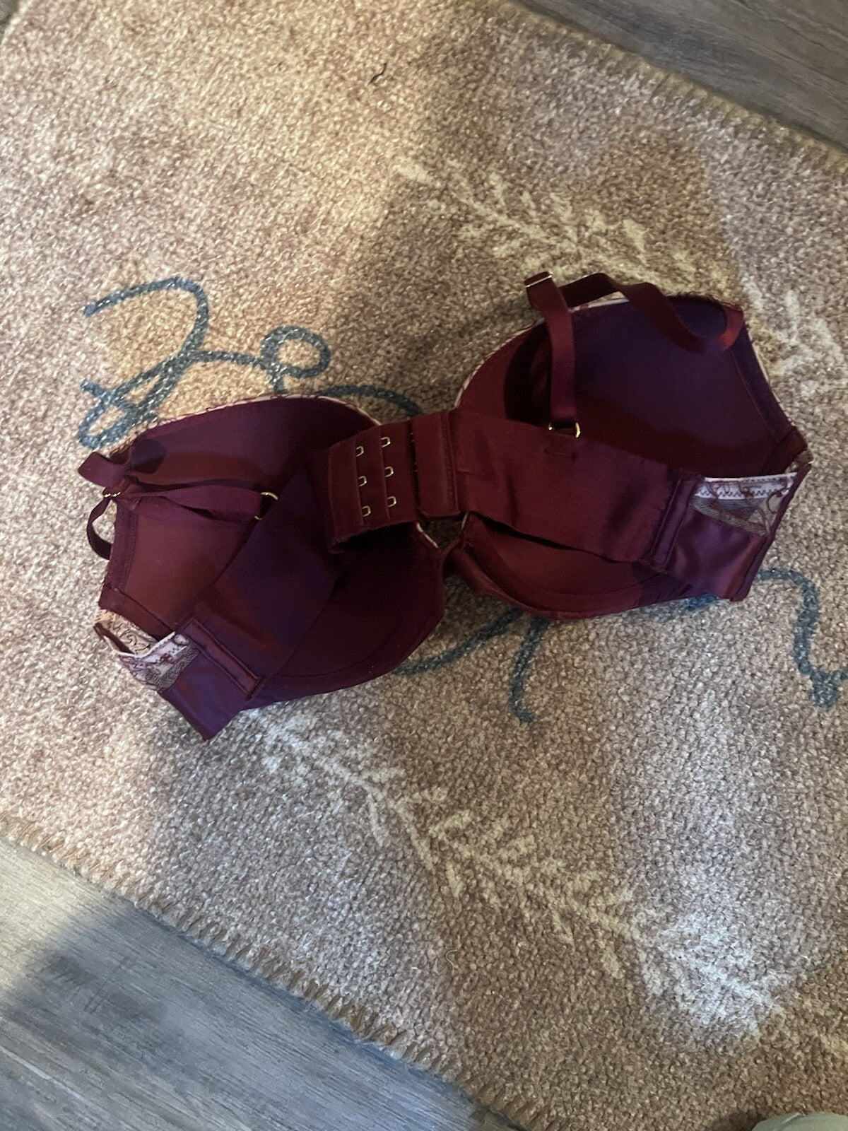 Victorias secret pushup bra plum floral and lace 36c nwot