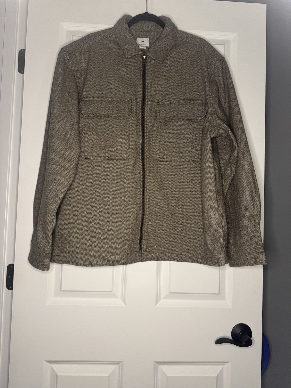 Hm Mens Relaxed Fit Jacket Xl Brown Mix 