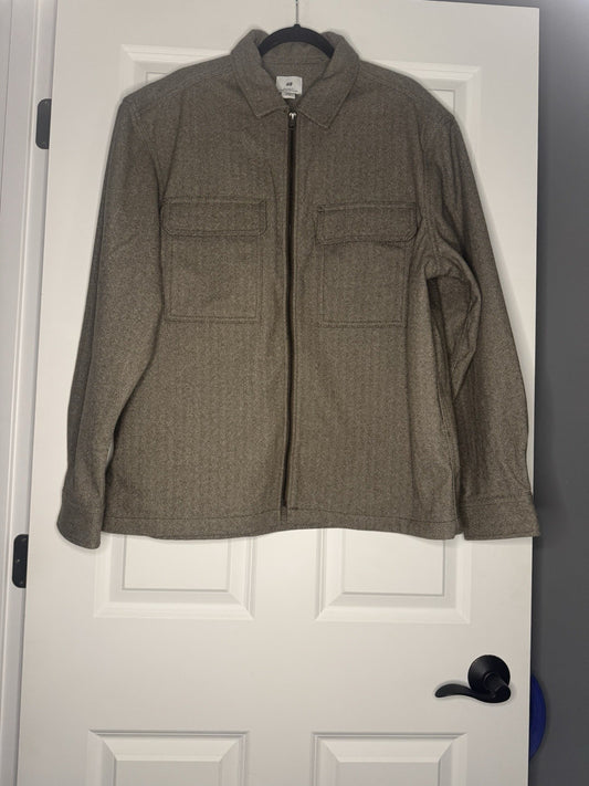 Hm Mens Relaxed Fit Jacket Xl Brown Mix 
