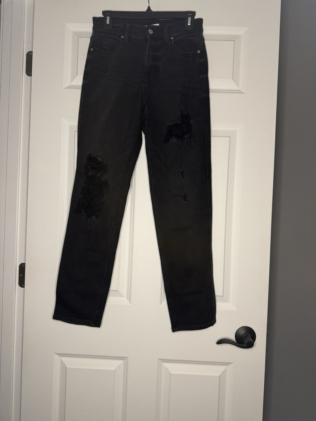 Eunina High Rise Boyfriend Jeans Size 1 Distressed Black