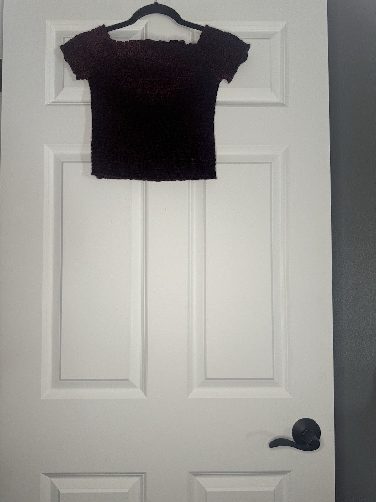 Urban Outfitters Light Before Dark Off Shoulder Crop Top Medium Maroon Velv Nwt