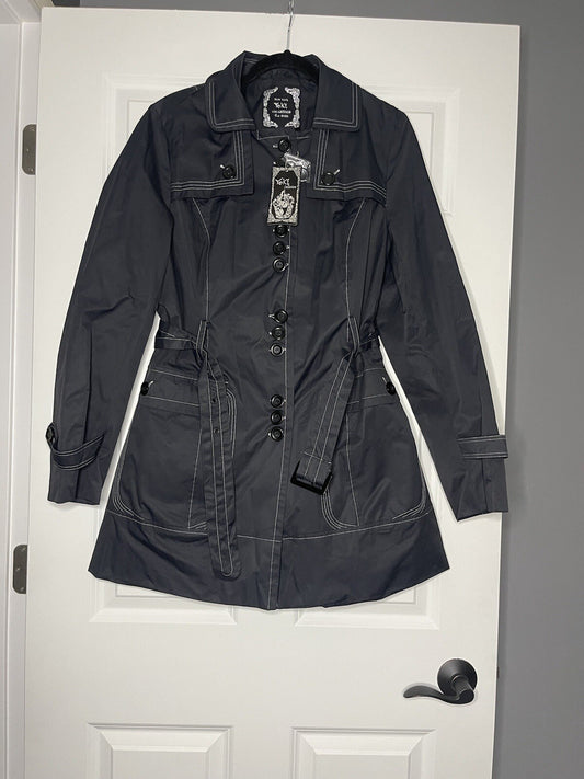 Yoki Collection Coat With Belt Xl Black Nwt Msrp $107