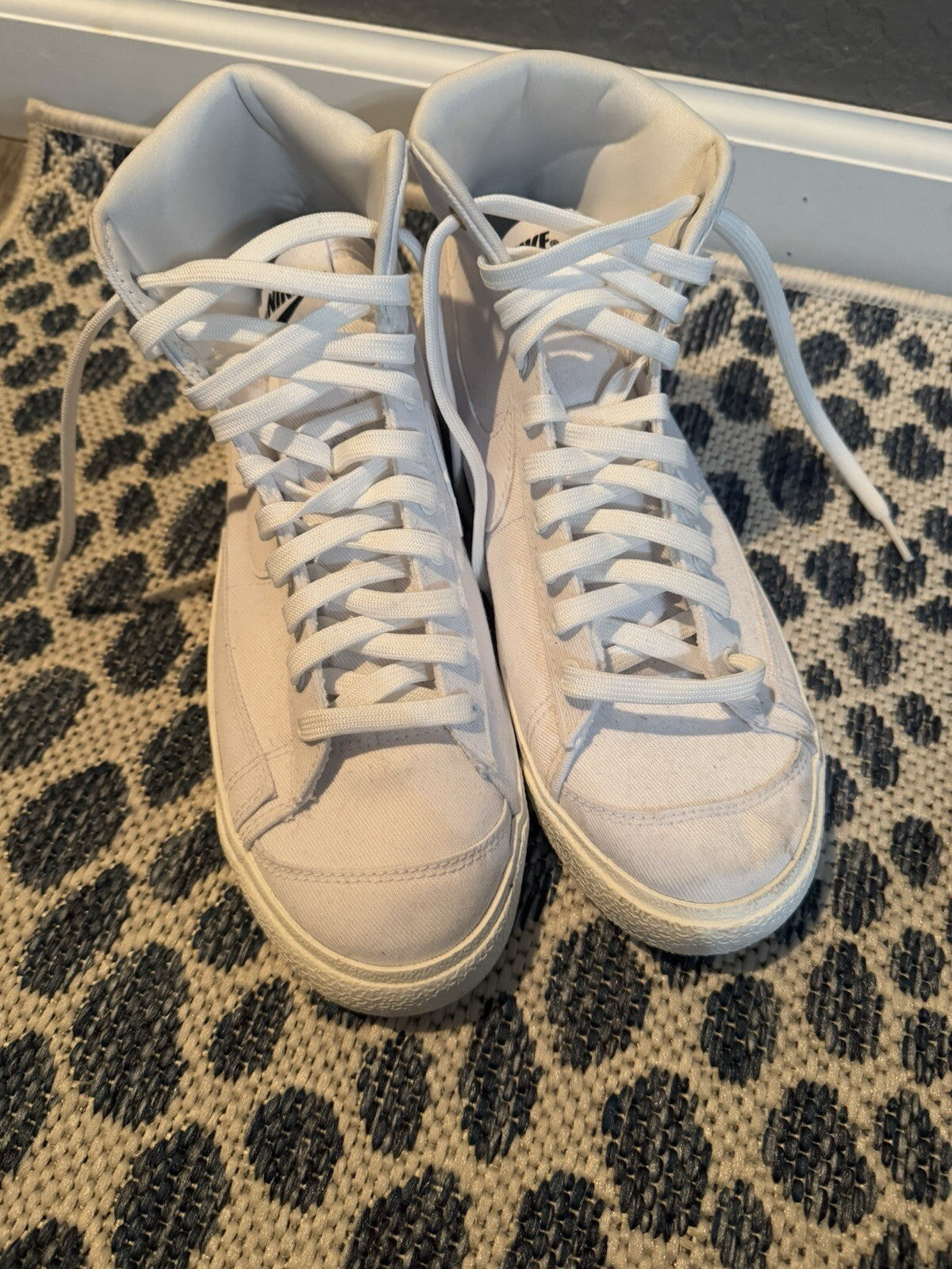Nike High Top Sneaker White 10 Some Markings That May Come Out In Wash