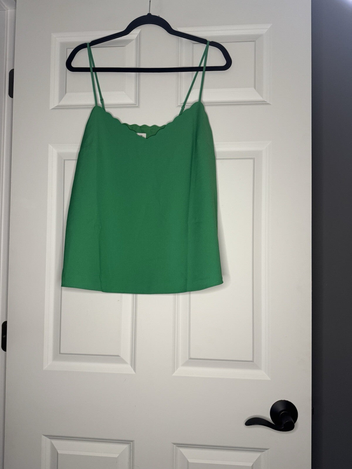 J Crew Sleeveless Spaghetti Strap Size 14 Rounded Trim Chest  Nwt 