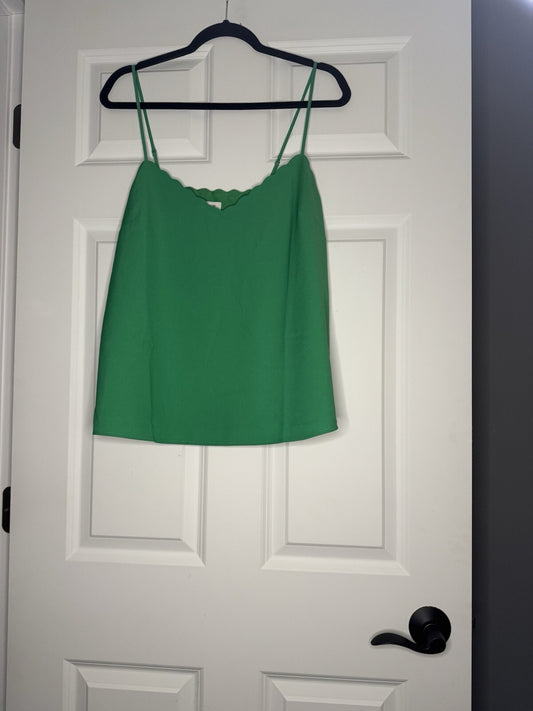 J Crew Sleeveless Spaghetti Strap Size 14 Rounded Trim Chest  Nwt 
