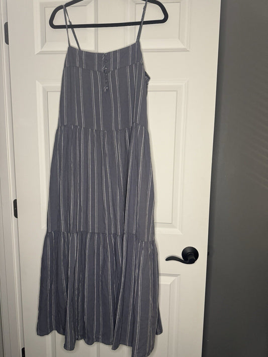 Z Supply Waverly Striped Maxi Dress Sleeveless Blue Gray Nwt 92