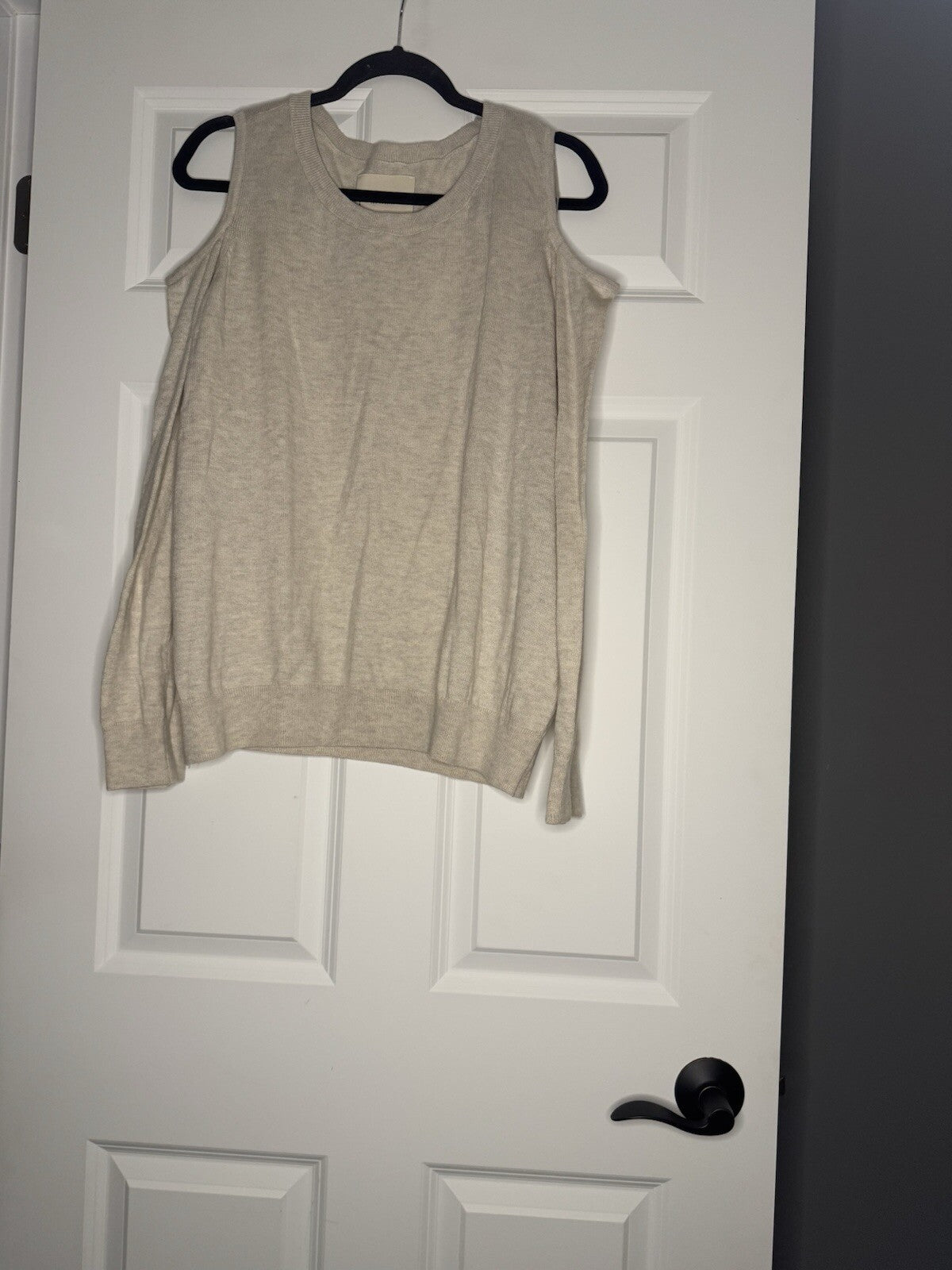 Lucky Brand Sweater Cut Out Shoulders Cloud Soft Xl Beige Heathered Nwt 89.5