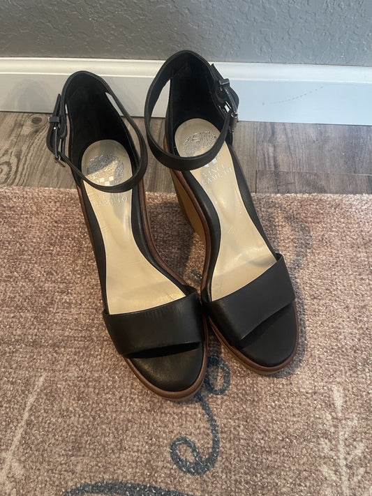 Vince Camuto Strappy Sandals Size 9 Black Brown 