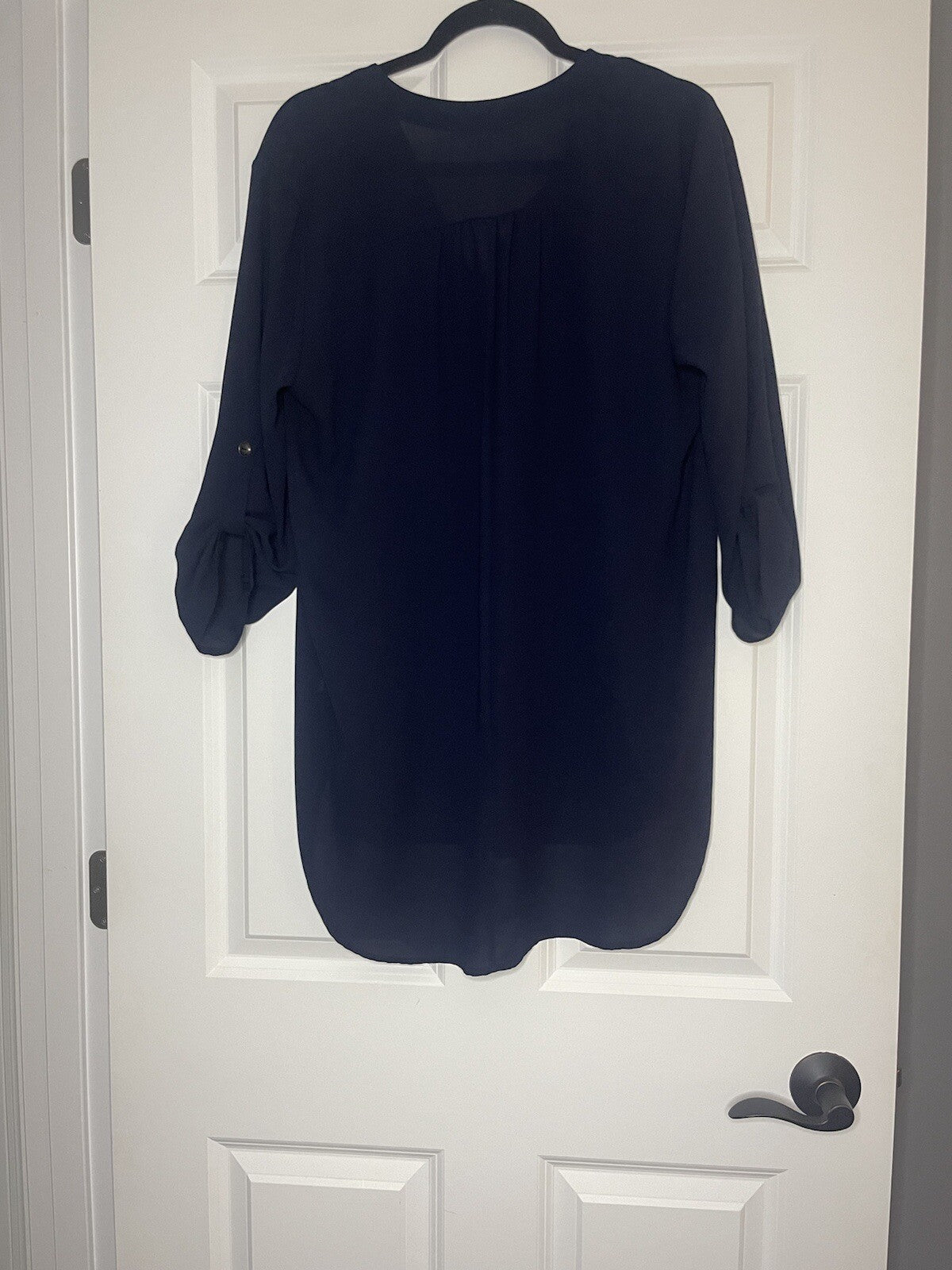 Gibson Latimer 3/4 Sleeve Blouse Large Navy 