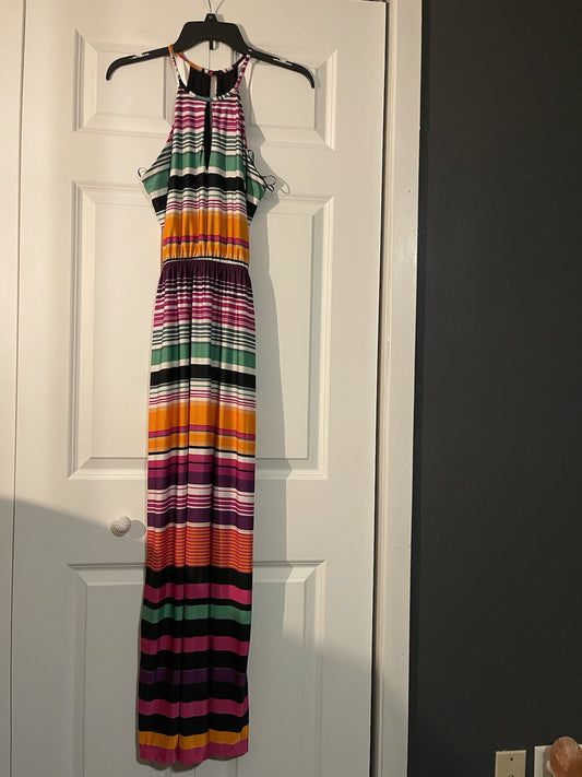 Venus sleeveless maxi dress xs with belt multicolor 