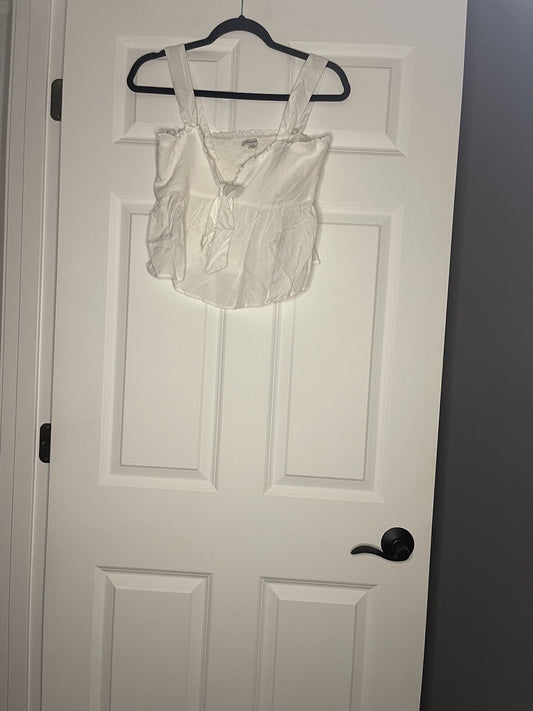 American Eagle Bsleeveless Blouse White Medium New With Tags 