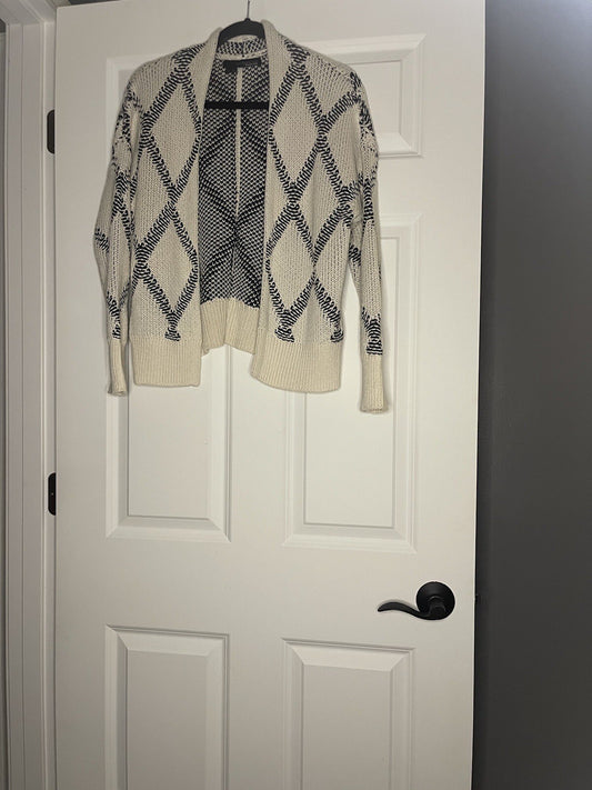360 Sweater Italian Yarn XS Cream And Navy 