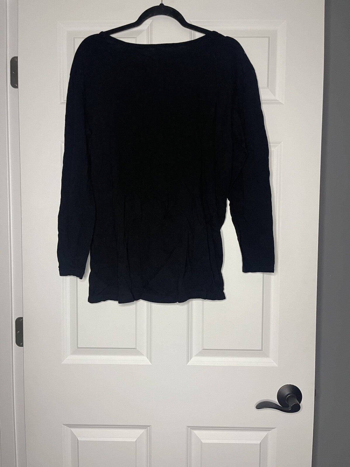 Bp Nordstrom long sleeve blouse black large knotted in front
