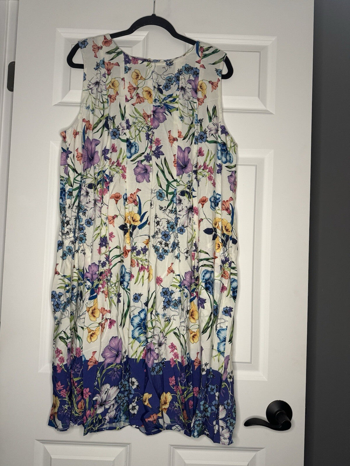 J Jill Sleeveless Dress Xl Cream W Multicolor Floral Print Nwt 129
