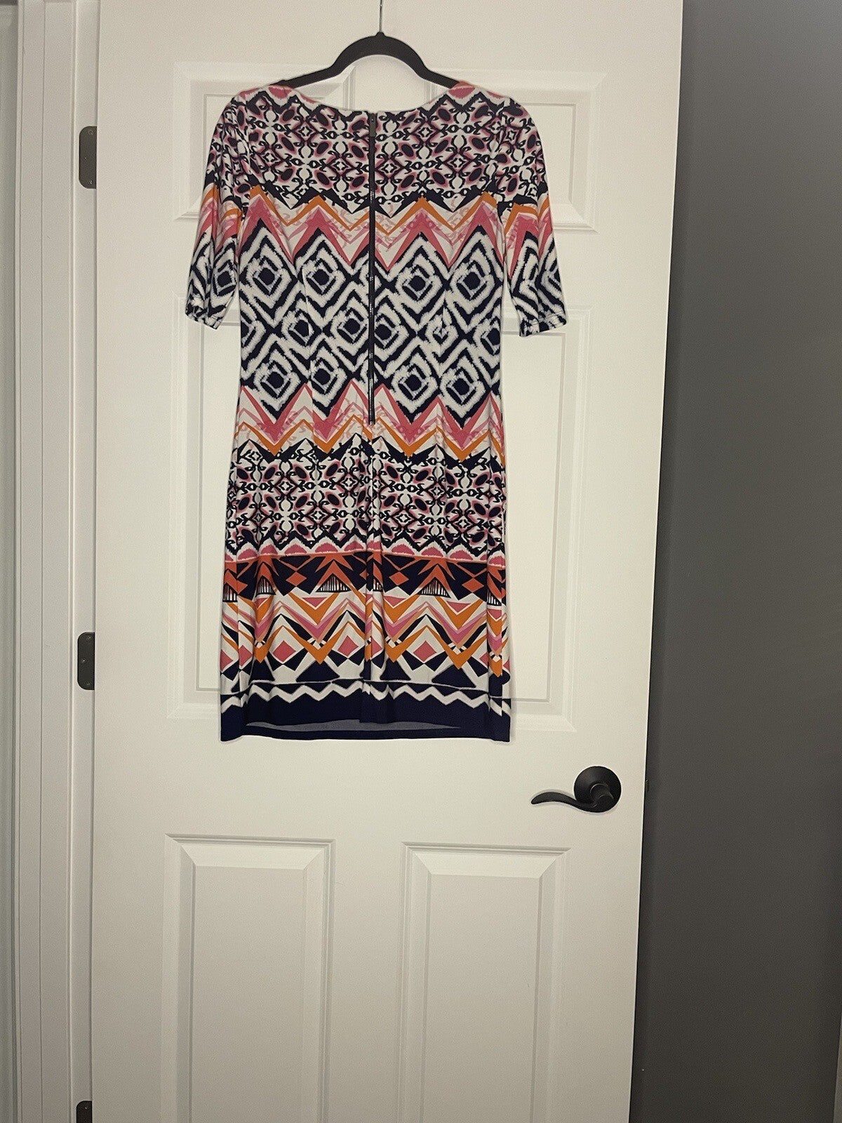 Vince Camuto Dress Size 6 Navy Pink White Red Tan