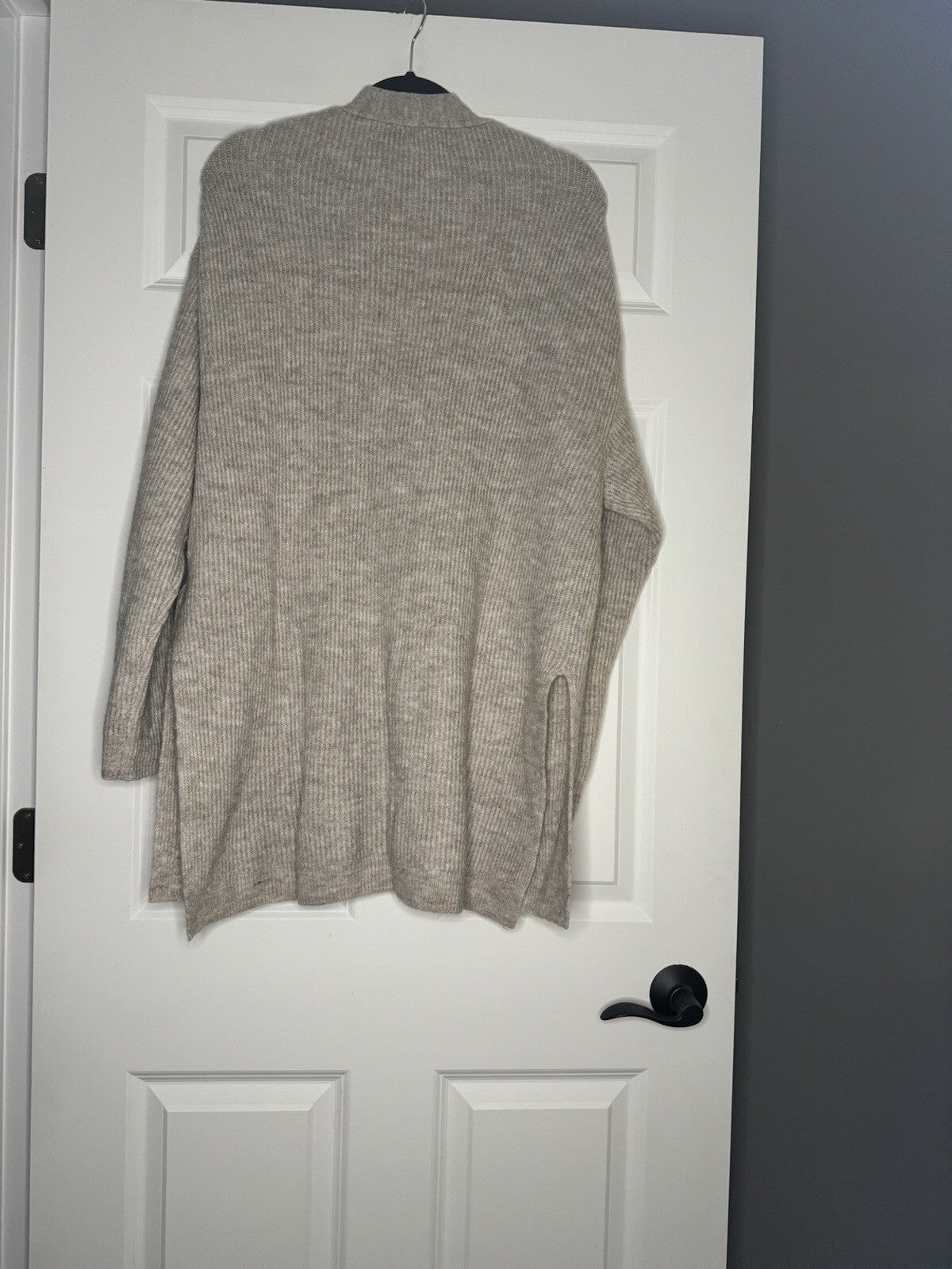 Hm Cardigan Long Beige Heathered Large W Pockets Nwt 