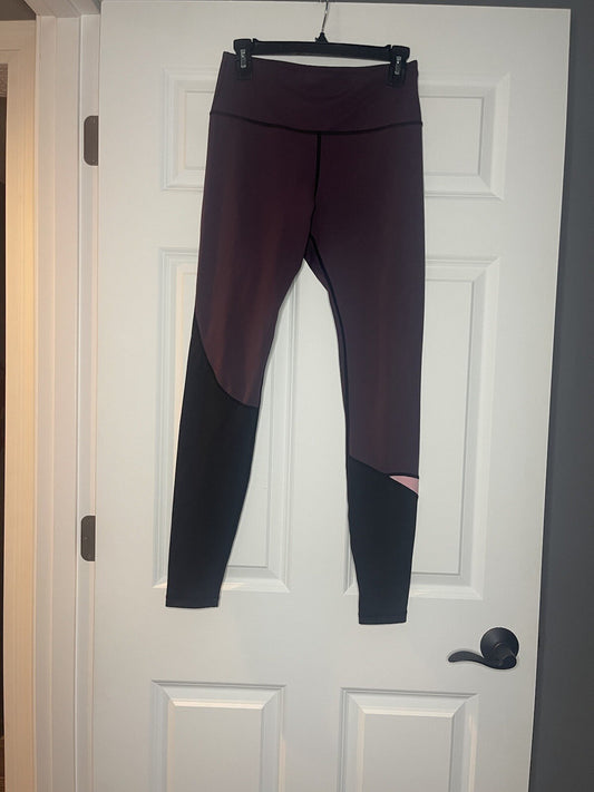 Zyia leggings size 6-8 plum black pink 