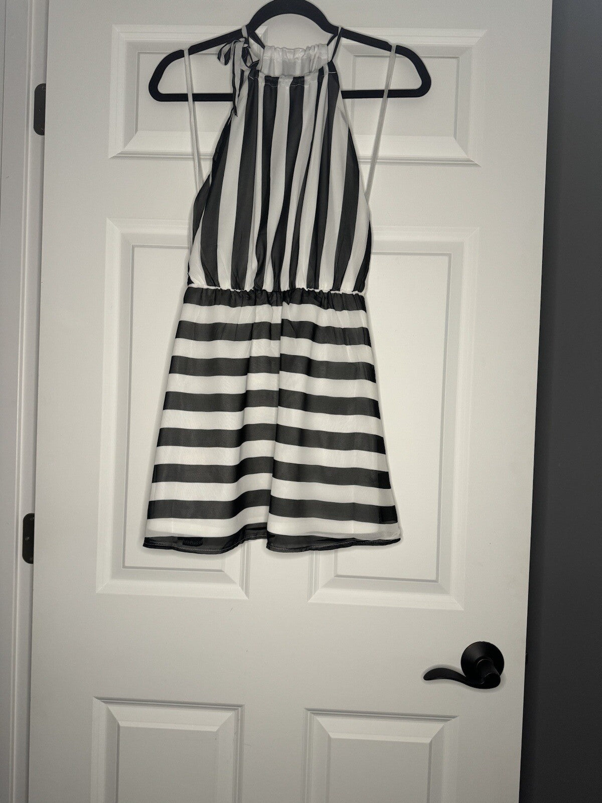 Sabo Skirt Sleeveless Dress Size 8 Black White Stripe