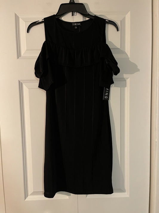 Timing dress large black nwt 