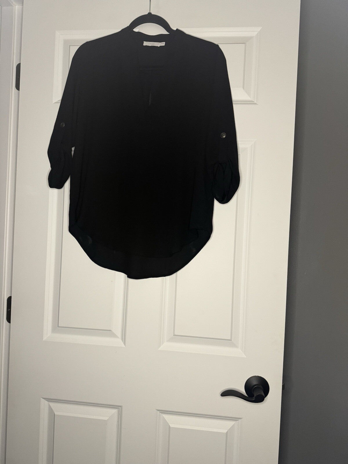 Lush 3/4 Sleeve Blouse XS Black 