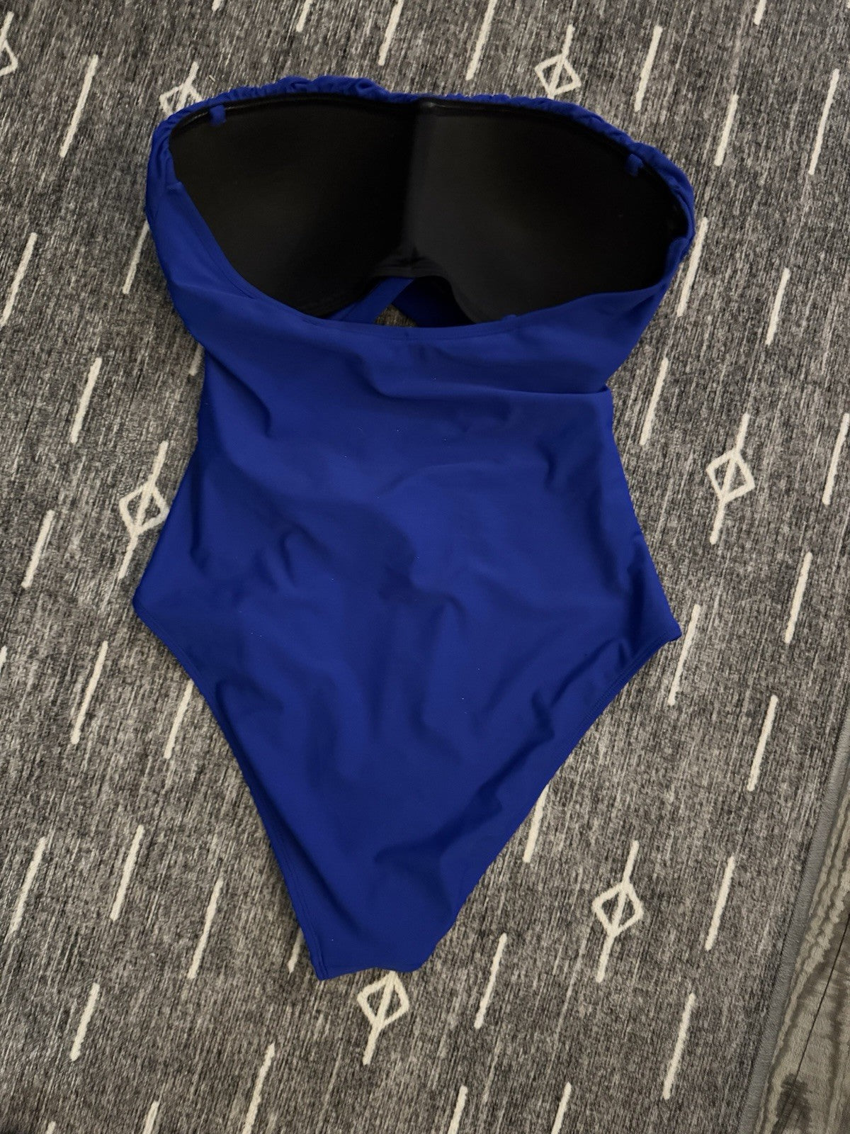 Cupshe Strapless Swimsuit Missing Straps Xl Blue Nwot