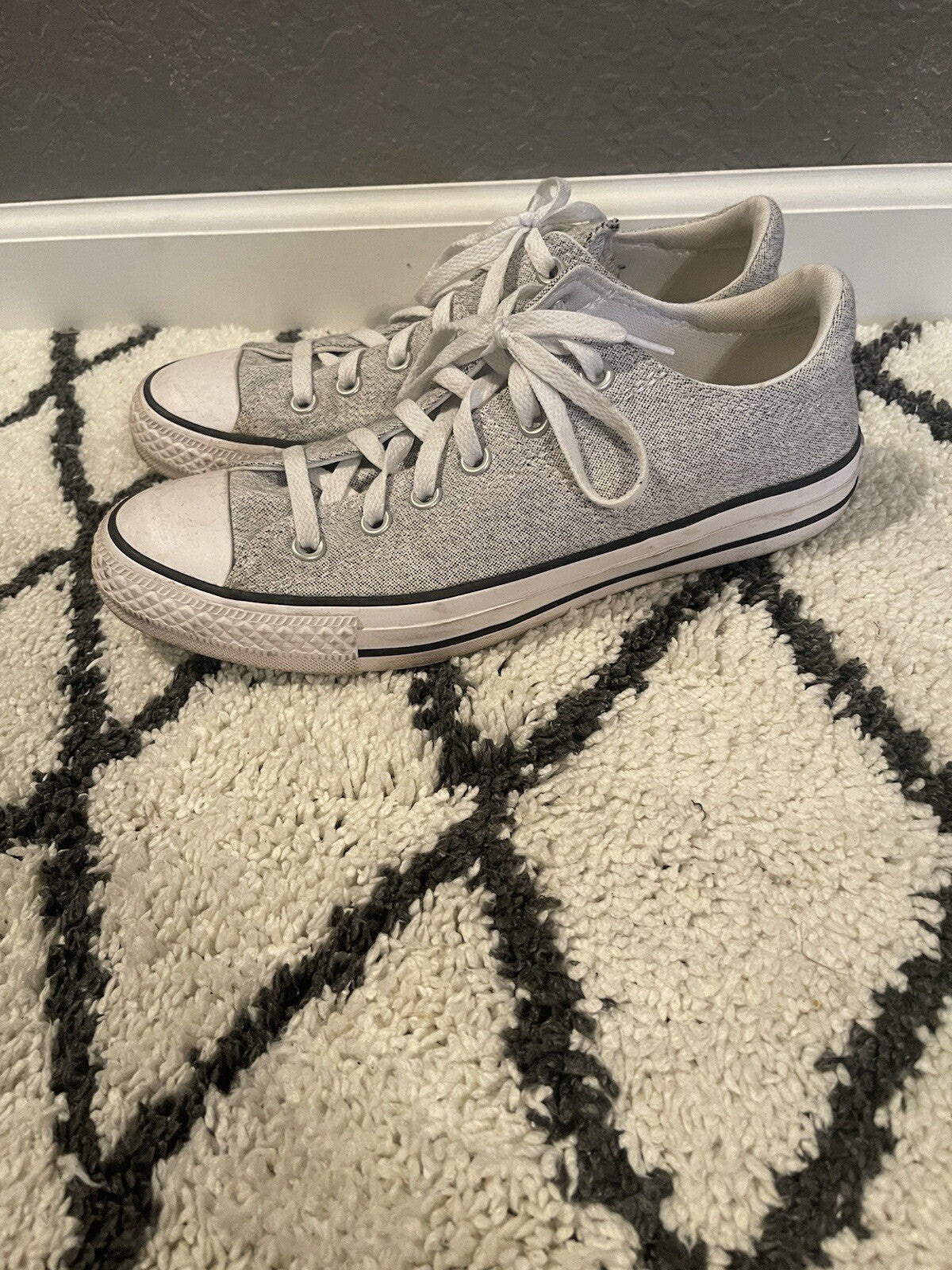 Converse all star sneakers black gray white mix size 10